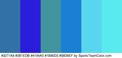 #3271A8 #2B1EDB #4194A0 #1B80D3 #58D6EF #58EAEF Colors