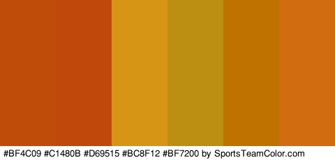 #BF4C09 #C1480B #D69515 #BC8F12 #BF7200 #D16D10 Colors