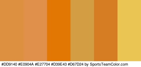 #DD9140 #E0904A #E27704 #D39E43 #D67D24 #EAC554 Colors