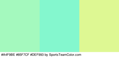 #A4F9BE #85F7CF #DEF993 Colors