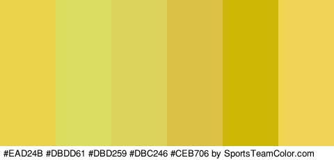 #EAD24B #DBDD61 #DBD259 #DBC246 #CEB706 #EFD553 Colors