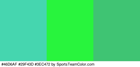 #46D6AF #29F43D #3EC472 Colors