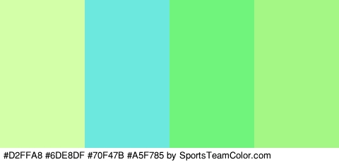 #D2FFA8 #6DE8DF #70F47B #A5F785 Colors