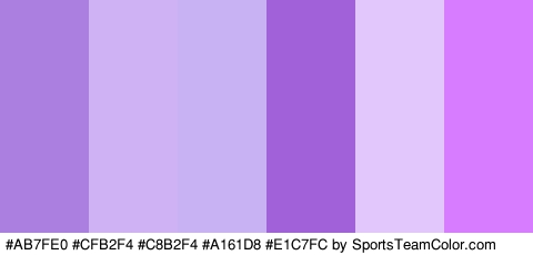 #AB7FE0 #CFB2F4 #C8B2F4 #A161D8 #E1C7FC #D77CFF Colors