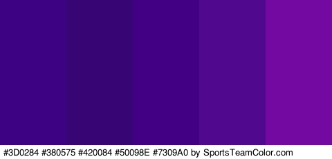 #3D0284 #380575 #420084 #50098E #7309A0 Colors