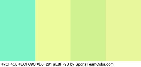 #7CF4C8 #ECFC9C #D0F291 #E8F79B Colors