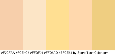 #F7CFAA #FCE4C7 #FFDF91 #FFD8AD #EFCE81 Colors