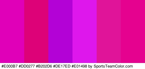 #E000B7 #DD0277 #B202D6 #DE17ED #E01498 #E5028E Colors