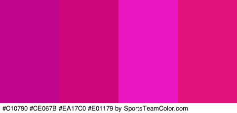 #C10790 #CE067B #EA17C0 #E01179 Colors