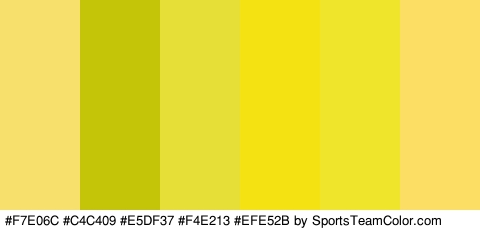 #F7E06C #C4C409 #E5DF37 #F4E213 #EFE52B #FCDE64 Colors