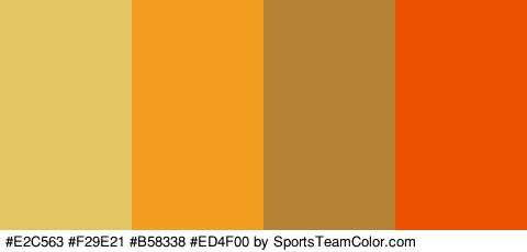 #E2C563 #F29E21 #B58338 #ED4F00 Colors