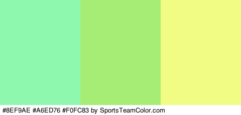 #8EF9AE #A6ED76 #F0FC83 Colors