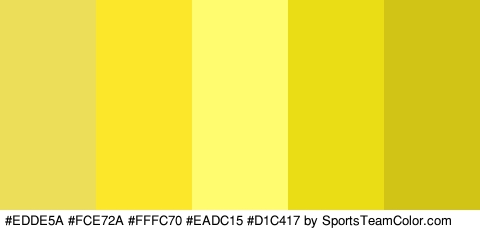 #EDDE5A #FCE72A #FFFC70 #EADC15 #D1C417 Colors