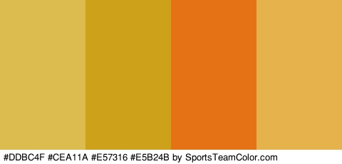 #DDBC4F #CEA11A #E57316 #E5B24B Colors