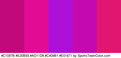 #C1097B #E20B93 #AD11D8 #C409B1 #E01671 Colors