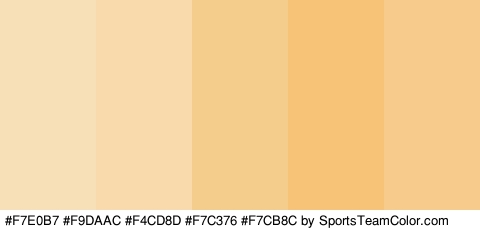 #F7E0B7 #F9DAAC #F4CD8D #F7C376 #F7CB8C Colors