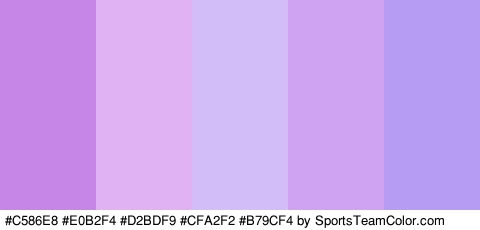 #C586E8 #E0B2F4 #D2BDF9 #CFA2F2 #B79CF4 Colors