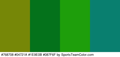 #768708 #04721A #1E9E0B #087F6F Colors