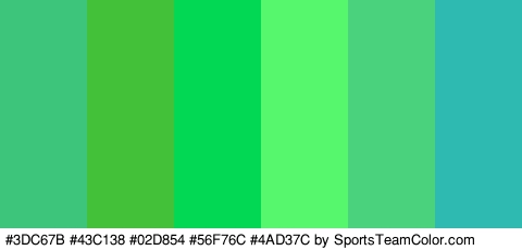 #3DC67B #43C138 #02D854 #56F76C #4AD37C #2EBAB0 Colors