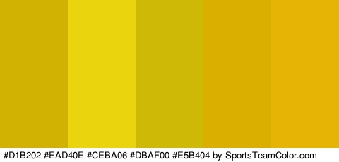 #D1B202 #EAD40E #CEBA06 #DBAF00 #E5B404 Colors