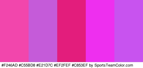 #F246AD #C55BD8 #E21D7C #EF2FEF #C853EF Colors