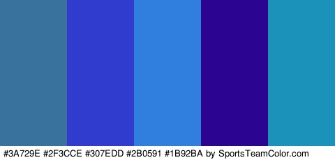 #3A729E #2F3CCE #307EDD #2B0591 #1B92BA Colors