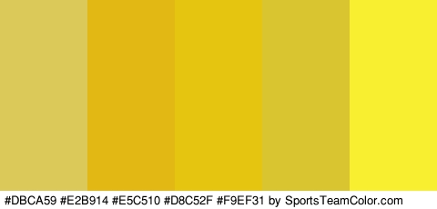 #DBCA59 #E2B914 #E5C510 #D8C52F #F9EF31 Colors