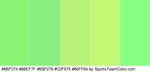 #8BF274 #88EF7F #B9F279 #C2F975 #86FF84 Colors