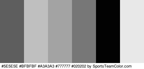 #5E5E5E #BFBFBF #A3A3A3 #777777 #020202 #E8E8E8 Colors