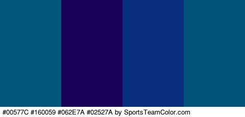 #00577C #160059 #062E7A #02527A Colors