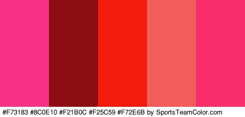 #F73183 #8C0E10 #F21B0C #F25C59 #F72E6B Colors