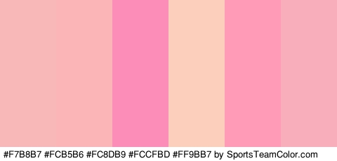 #F7B8B7 #FCB5B6 #FC8DB9 #FCCFBD #FF9BB7 #F9AEBC Colors