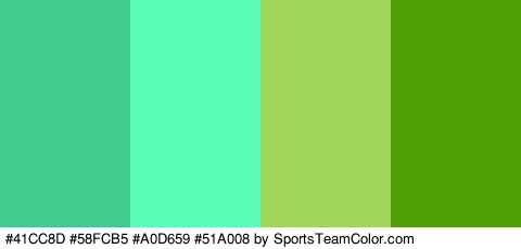 #41CC8D #58FCB5 #A0D659 #51A008 Colors