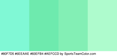 #80F7D5 #6EEAAE #83EFB4 #AEFCCD Colors