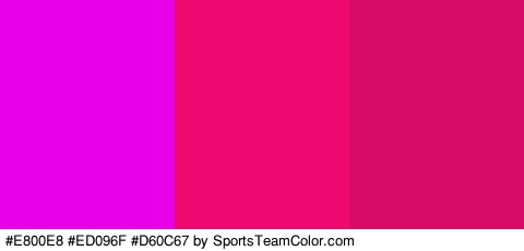 #E800E8 #ED096F #D60C67 Colors