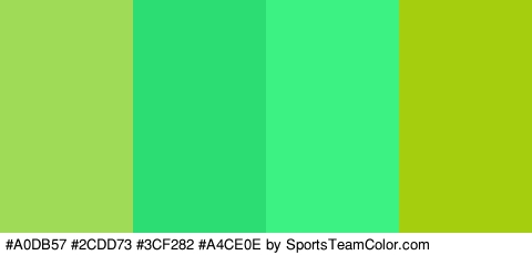 #A0DB57 #2CDD73 #3CF282 #A4CE0E Colors