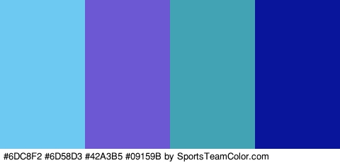 #6DC8F2 #6D58D3 #42A3B5 #09159B Colors