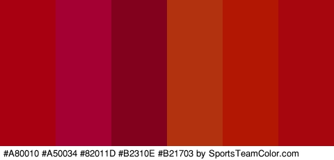 #A80010 #A50034 #82011D #B2310E #B21703 #A8060E Colors