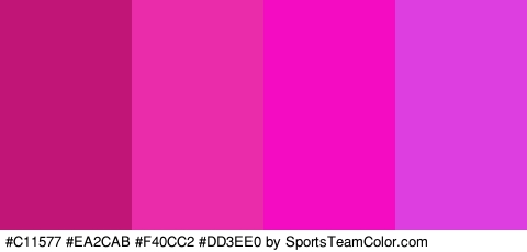 #C11577 #EA2CAB #F40CC2 #DD3EE0 Colors