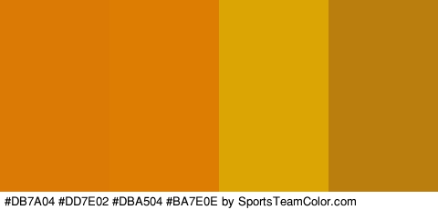 #DB7A04 #DD7E02 #DBA504 #BA7E0E Colors