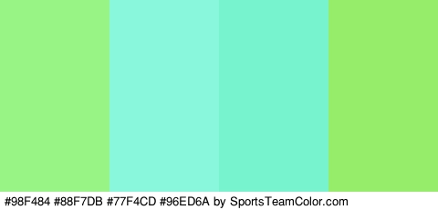 #98F484 #88F7DB #77F4CD #96ED6A Colors