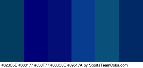 #023C5E #000177 #030F77 #083C8E #09517A #012966 Colors