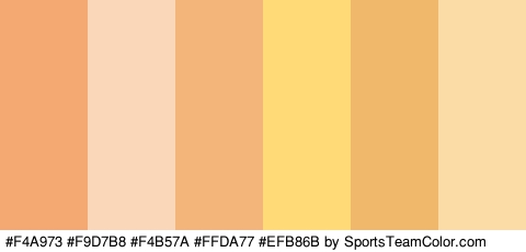 #F4A973 #F9D7B8 #F4B57A #FFDA77 #EFB86B #FCDCA6 Colors