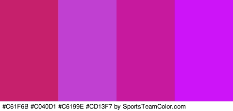 #C61F6B #C040D1 #C6199E #CD13F7 Colors