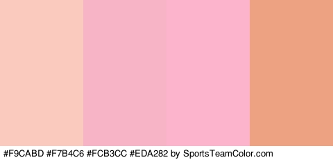 #F9CABD #F7B4C6 #FCB3CC #EDA282 Colors