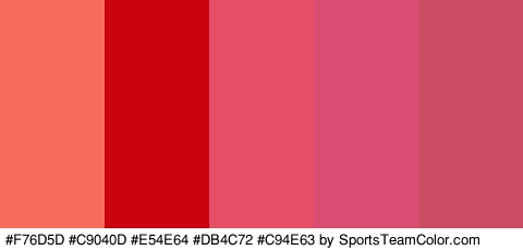 #F76D5D #C9040D #E54E64 #DB4C72 #C94E63 Colors