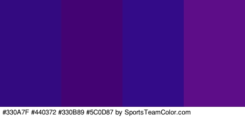 #330A7F #440372 #330B89 #5C0D87 Colors