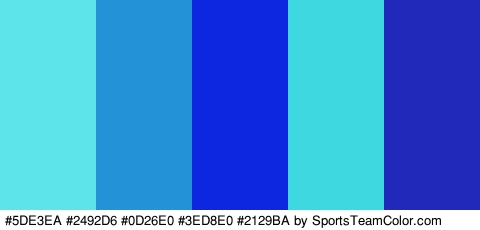 #5DE3EA #2492D6 #0D26E0 #3ED8E0 #2129BA Colors