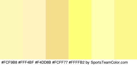 #FCF9B8 #FFF4BF #F4DD8B #FCFF77 #FFFFB2 #FCF88D Colors