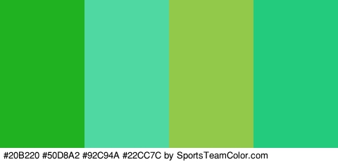 #20B220 #50D8A2 #92C94A #22CC7C Colors